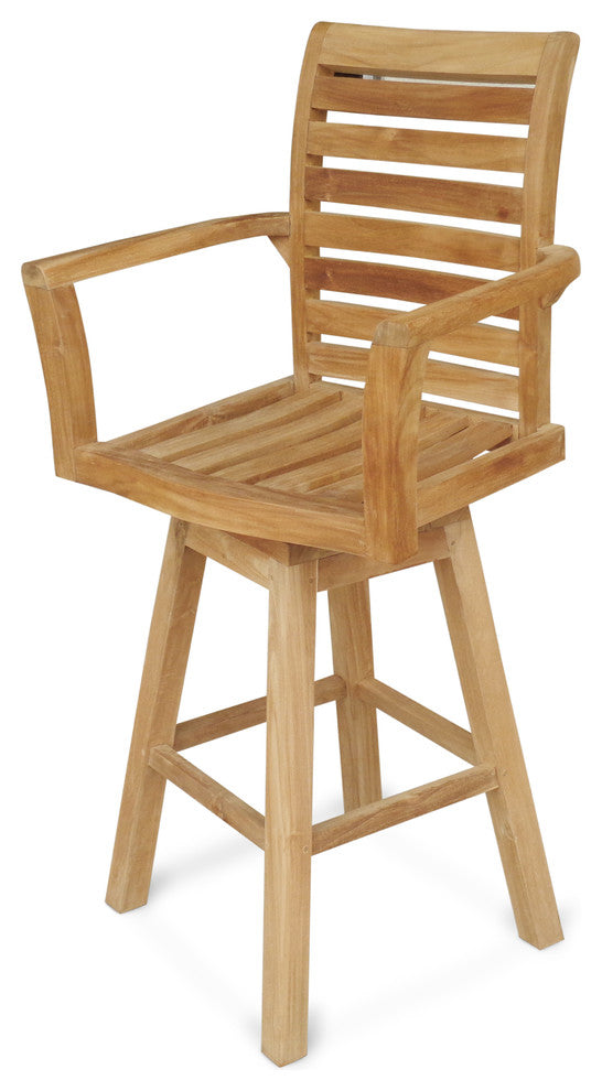 The St. Moritz Grade A Teak Swivel Bar Chair