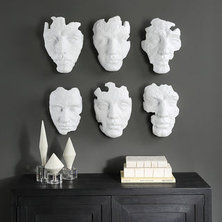 Uttermost Self-Portrait White Mask Wall Decor, Set/6