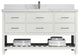 Parker 60 Single Sink Bathroom Vanity in White 2" Calacatta Nuvo