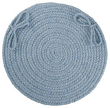 Rhody Rug Wool Solid Chair Pad, Blue Bonnet, 15"