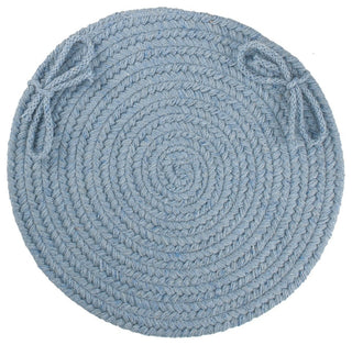 Rhody Rug Wool Solid Chair Pad, Blue Bonnet, 15"