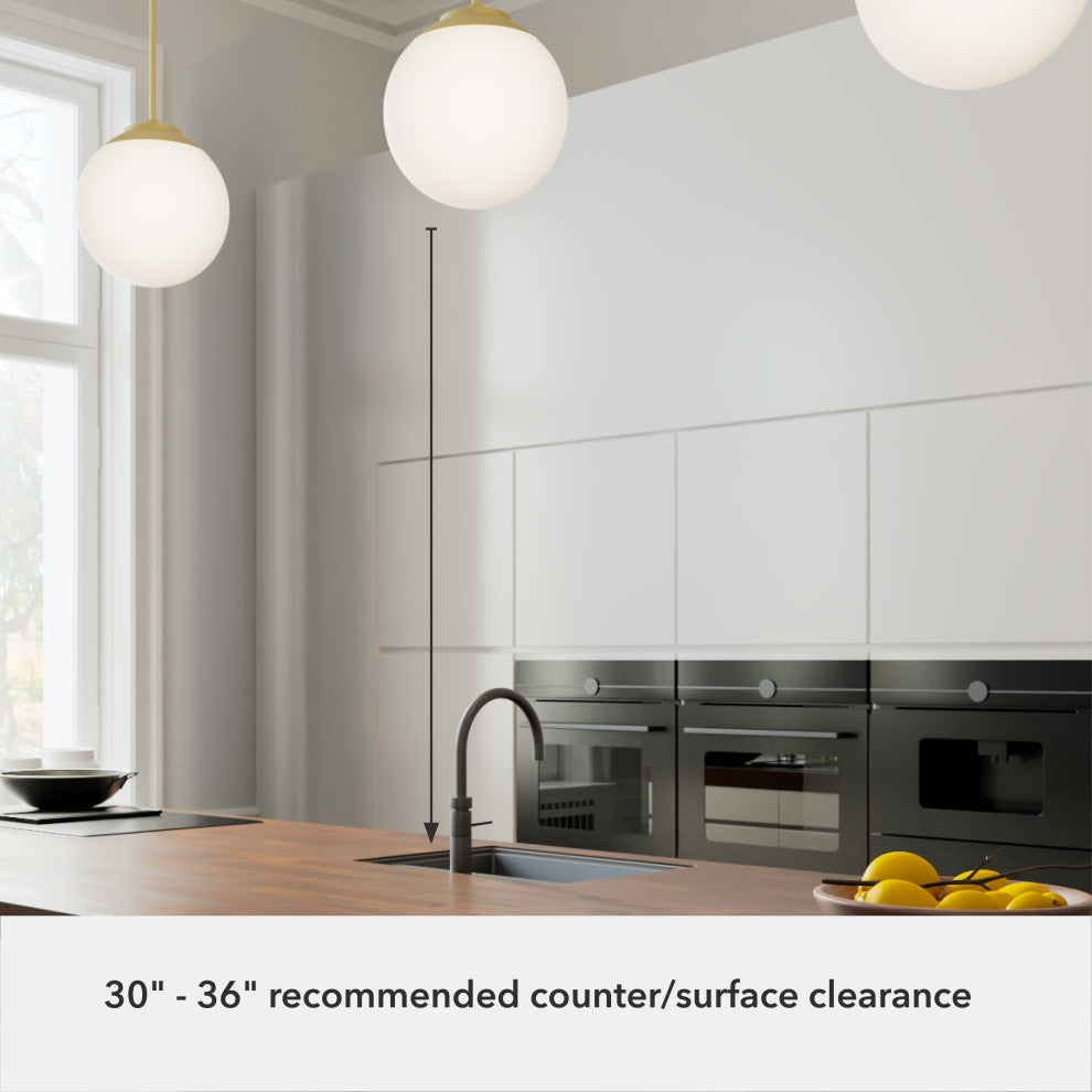 Hepburn Painted Modern Brass With Cased White Glass 1 Light Pendant Ceiling