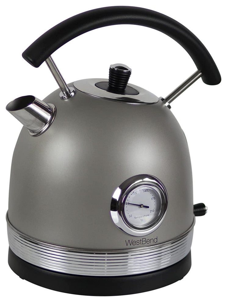 West Bend Electric Kettle Retro-Styled Stainless Steel 1500 Watts with Auto-Shu