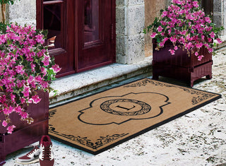 First Impression Hand Crafted Abrilina Entry Monogram Double Doormat,(30"x48"),