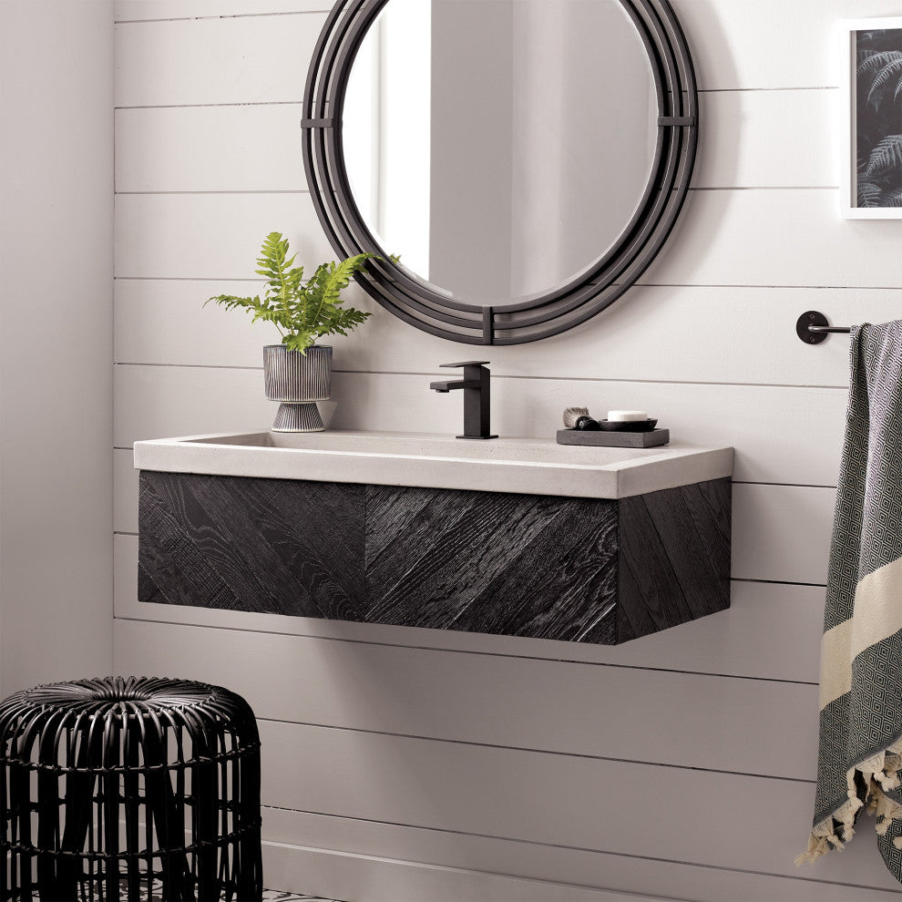 Vintner's Floating Bathroom Vanity, Noir