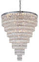 32" Chrome Metal 7-Tier Chandelier With Clear Crystals