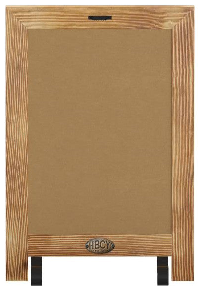 Canterbury Magnetic Chalkboard WithMetal Scrolled Legs, Hang or Countertop Board, Torched Brown