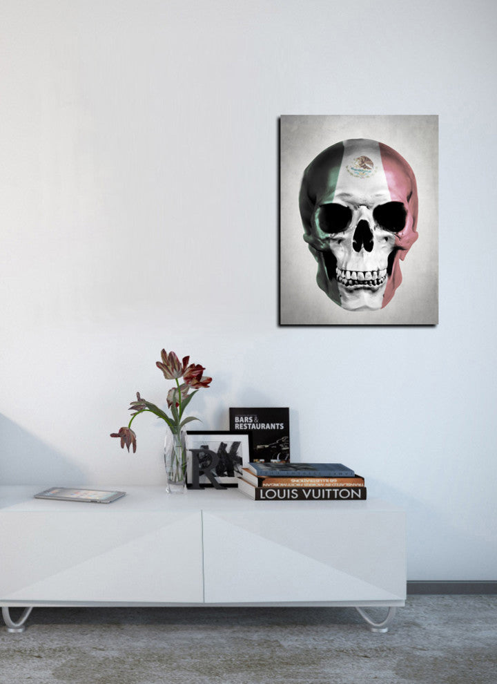 Cortesi Home "Mexican Skull Gray" by Nicklas Gustafsson, Giclee Canvas, 26"x34"