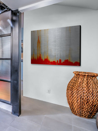 "Red New York" Print on Brushed Aluminum, 60"x40"
