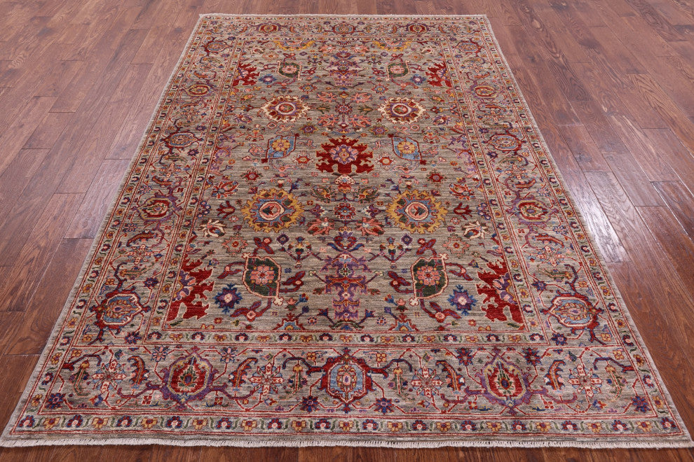 Hand Knotted Persian Fine Serapi Rug 5' 11" X 8' 7" - Q12635