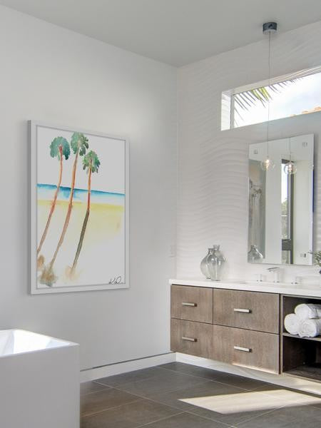 "Palm Shadows" Framed Painting Print, 12"x18"