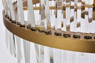 Home Living 36" 3 Tiers Crystal Round Chandelier Light, Satin Gold