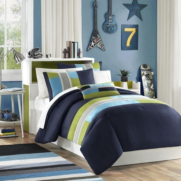 Mi Zone Pipeline Microfiber Printed Comforter Mini Set, Full/Queen