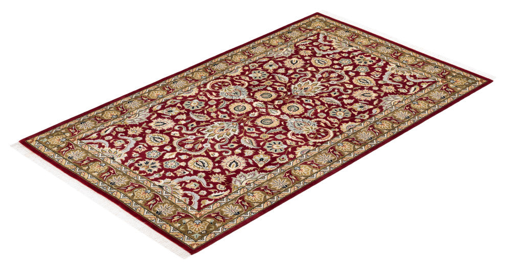 Mogul, One-of-a-Kind Hand-Knotted Area Rug Red, 3'2"x5'4"