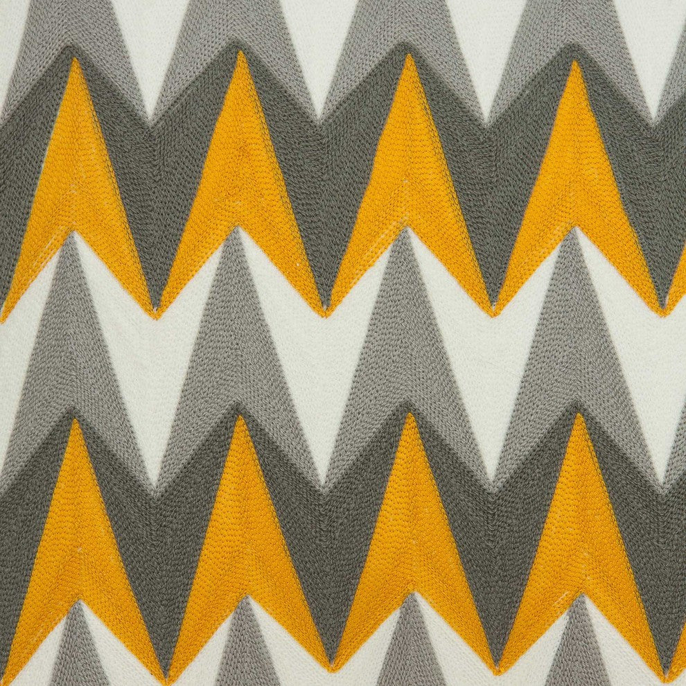 HomeRoots 20" x 7" x 20" Multicolor Cotton Pillow Cover With Poly Insert