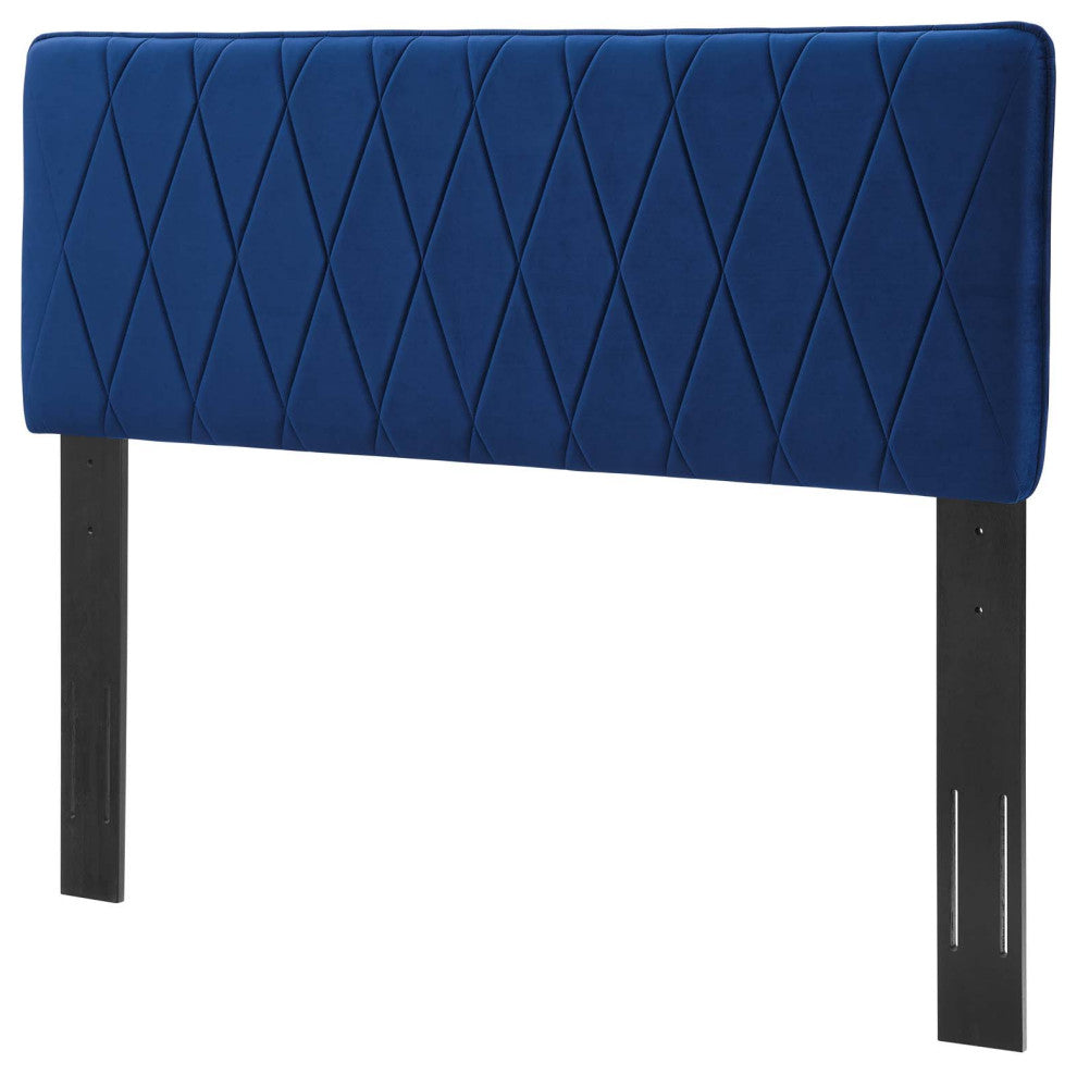 Headboard, Twin Size, Velvet, Blue Navy, Modern Contemporary, Bedroom Master
