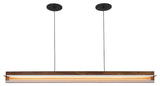Nubis Linear Pendant, Walnut, Black Canopy, Split Canopy, Integrated LED, 2700k