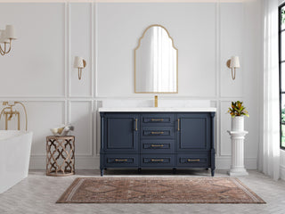 Aberdeen 60 Single Bathroom Vanity in Hale Navy Blue  2" Empira Quartz