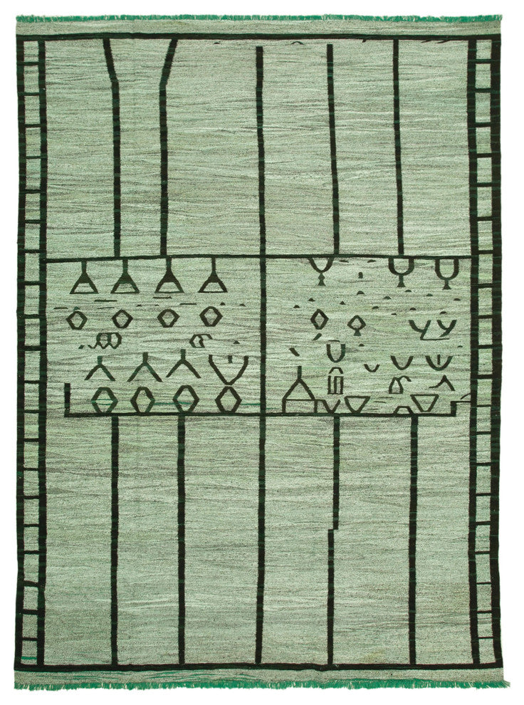 Rug N Carpet - Handwoven Turkish 10' 0'' x 14' 1'' Flatweave Wool Kilim Rug