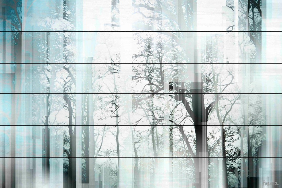 "Wild Trees" UV Ink Print on White Wood, 45"x30"