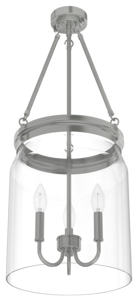Hunter Devon Park Brushed Nickel 3 Light Pendant Ceiling Light