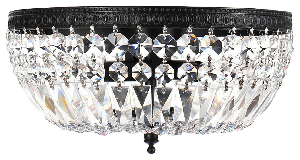 Chloe 3-light Crystal Basket Flush Mount Chandelier