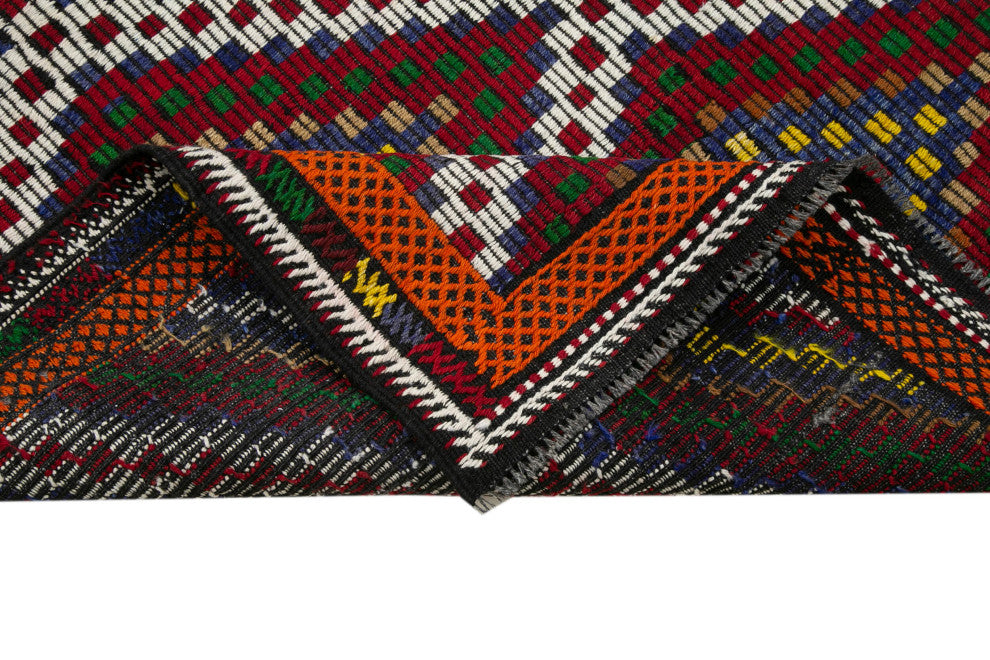 Rug N Carpet - Handwoven Anatolian 6' 3'' x 12' 1'' Vintage Wool Kilim Rug