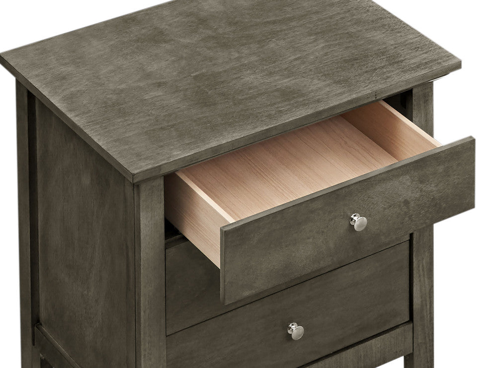 Whitley 3-Drawer Nightstand, Gray