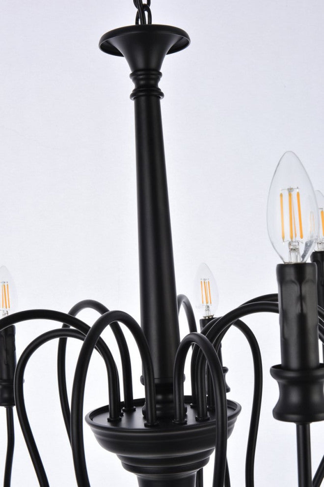 Flynn 9-Light Pendant, Black