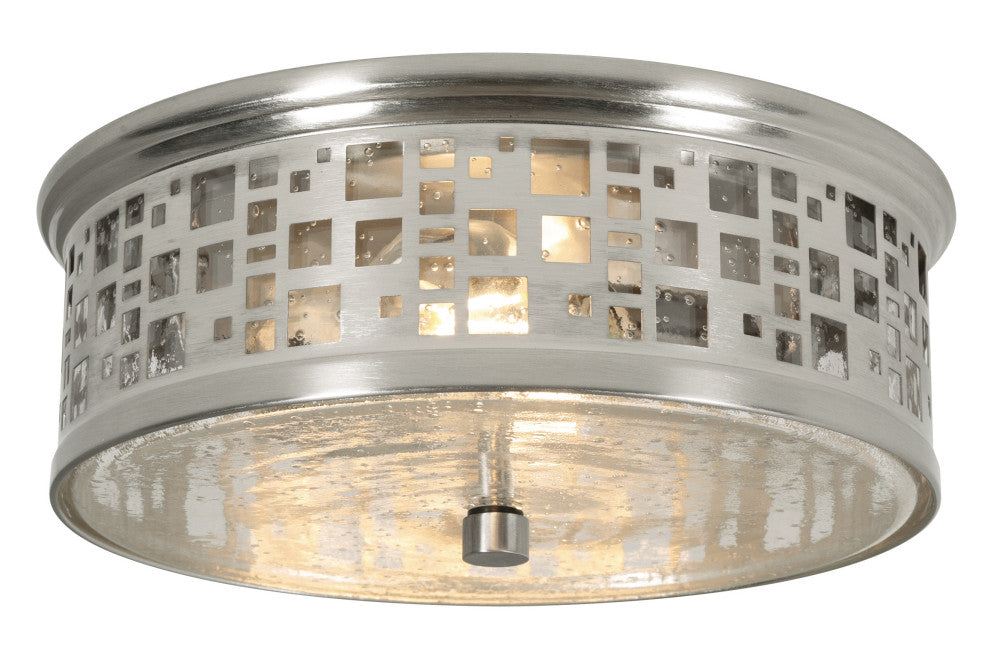 Roscoe Flushmount, Medium Base, 120V, Satin Nickel