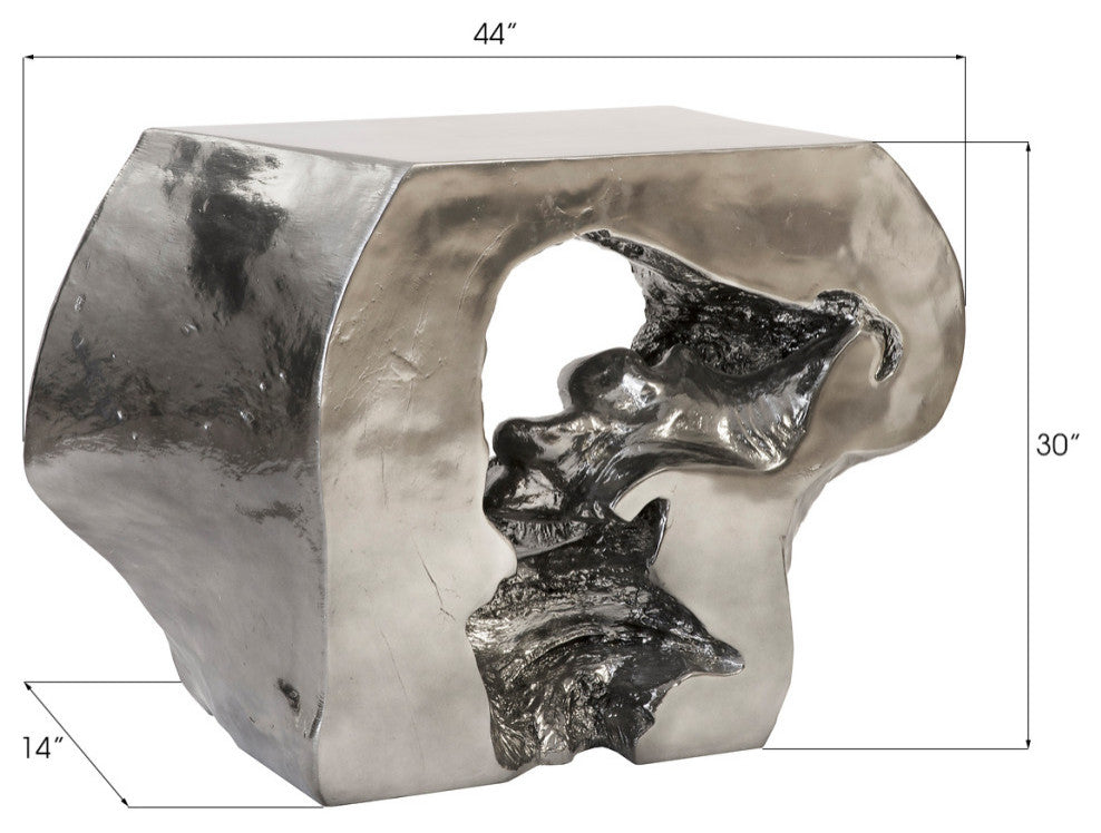 Plateada Hollow Console, Liquid Silver