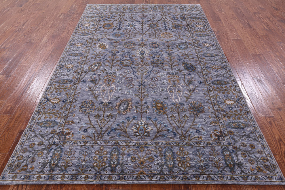 Persian Tabriz Hand Knotted Wool Rug 6' 1" X 9' 3" Q9003