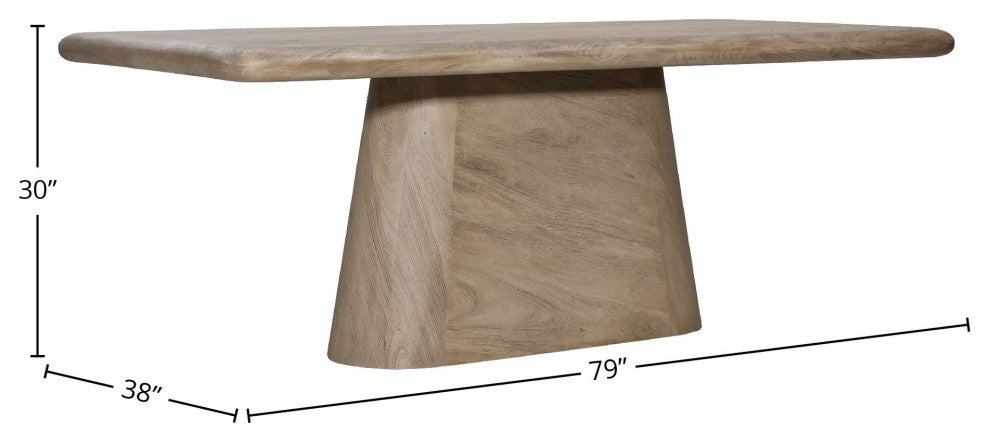 Max 79" Wide Acacia Dining Table, Natural