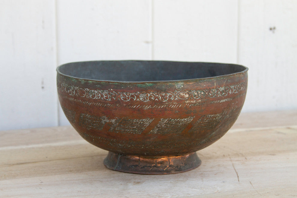 19th Century Indian Copper Bowl
