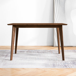 Abbott Mid-Century Modern Solid Wood Walnut Dining Table, W 29.5" X L 47" X H 29"