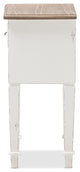 Dauphine Weathered Oak and White Wash Distressed Finish Wood Nightstand