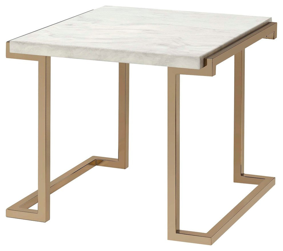 Conella End Table with Faux Marble Top