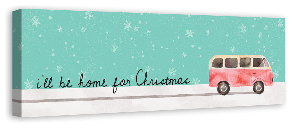 I'll be Home for Christmas Canvas Wall Art, 12"x36"