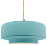 Radiance Medium Tier Pendant, Reflecting Pool Frame, Brushed Brass, LED