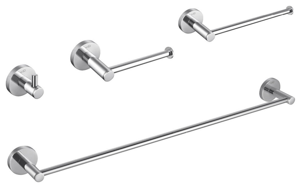 Circular 4 Piece Hardware Set, Chrome