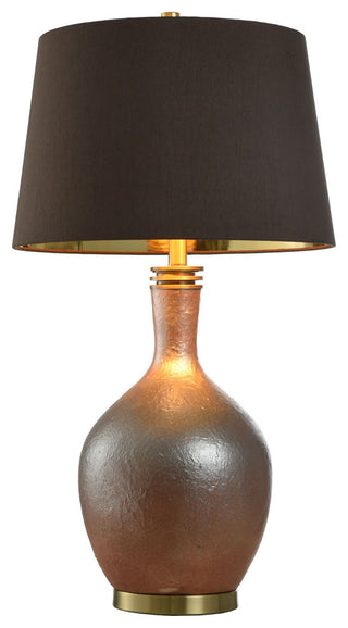 Gradient Gold Table Lamp Metallic Polyresin and Brushed Brass Brown Shade