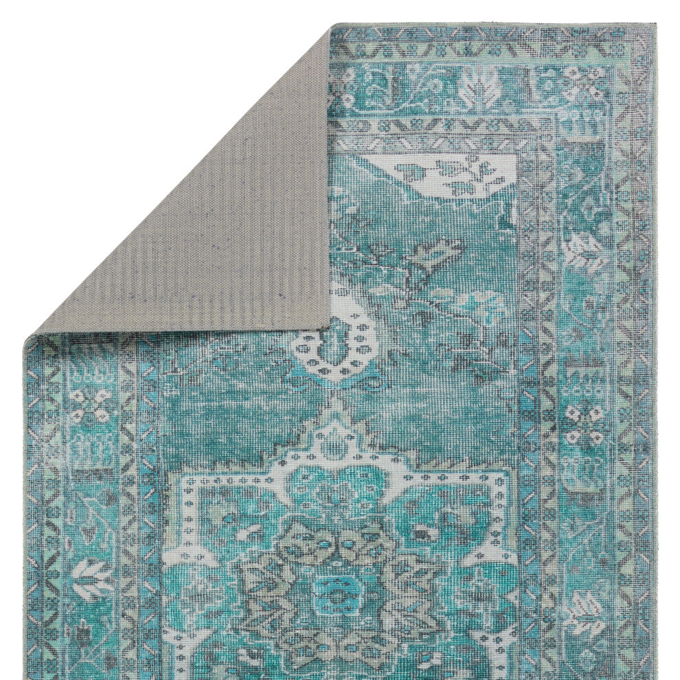Kate Lester + Jaipur Living Tamara Medallion Teal/ Green Area Rug 2'X3'