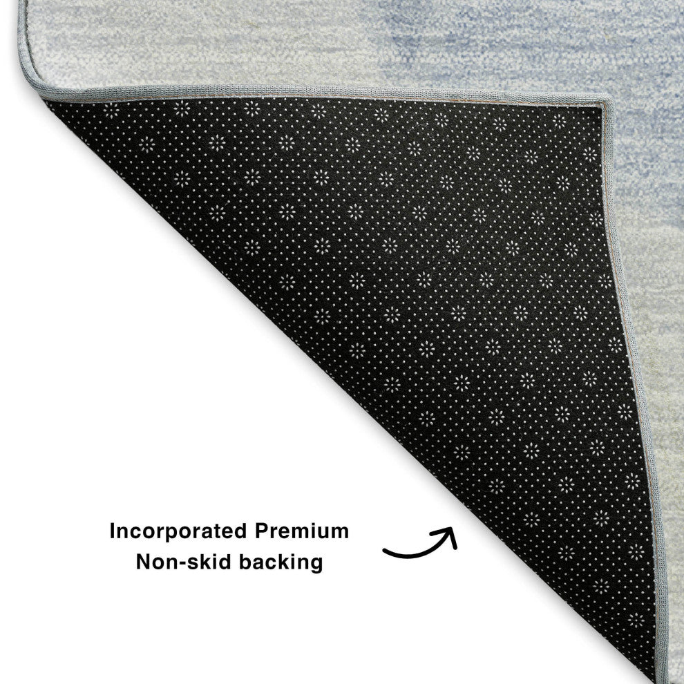 Premium Machine Washable Mayfield AMF636 Sky 2'3" x 7'6" Runner Rug