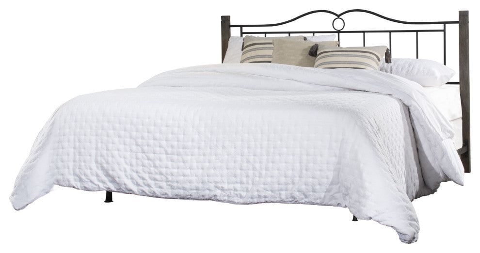 Hillsdale Dumont Metal King Headboard With Wood Post and Frame