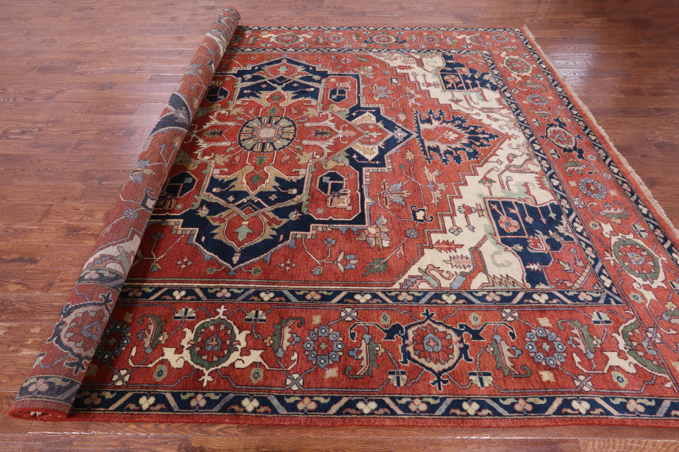 10' 1" X 13' 8" Heriz Serapi Hand Knotted Wool Rug - Q16001