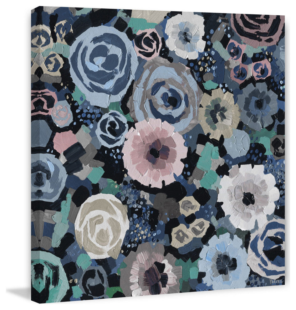 "Perky Blue Bunch" Painting Print on Wrapped Canvas