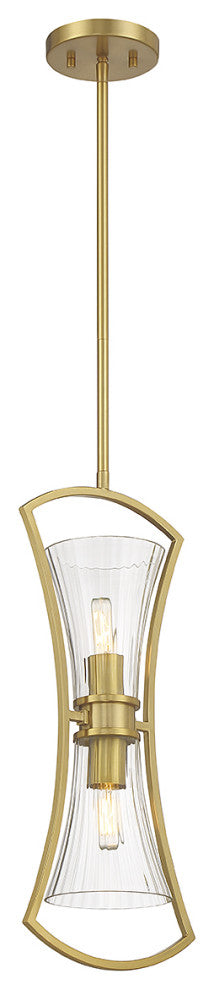Bennington 2-Light Pendant, Warm Brass