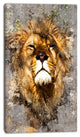 "Lion Head With Textures" Animal Digital Canvas Print, 20"x40"