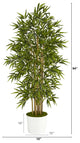 64" Bamboo Artificial Tree, White Tin Planter