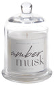 Amber Musk Scented Candle Jar With Glass Dome